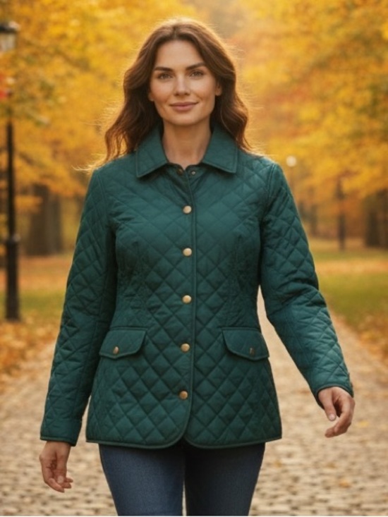 Chico's Jackets & Blazers - Chico's Quilted Snap Front Barn Jacket in Deep Teal Size 8